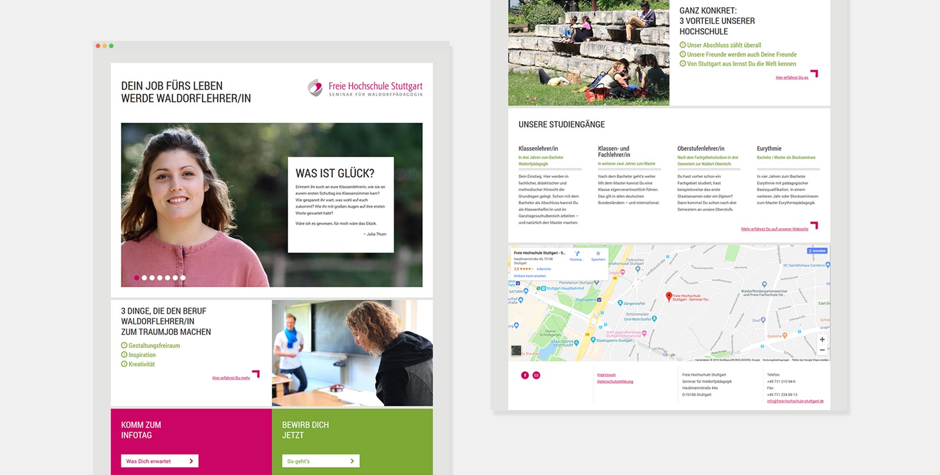 Landingpage der FHS-Kampagne